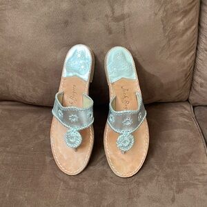 JACK ROGERS silver sandals